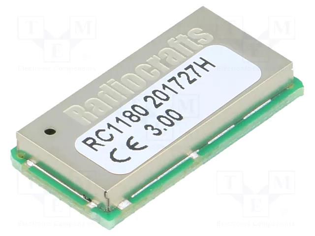 Module: RF; UART; -110dBm; 2÷3.6VDC; 10dBm; SMD; 100kbps; 37/24mA RADIOCRAFTS RC1180-RC232
