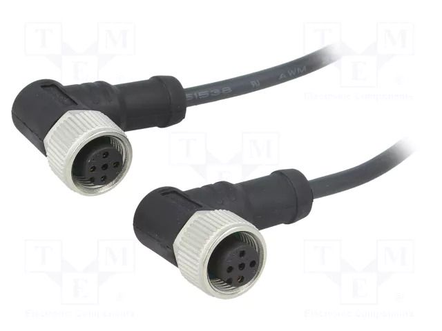 Cable: for sensors/automation; M12; PIN: 4; with metal nut; plug AMPHENOL LTW M12A04FR12AFRSB001