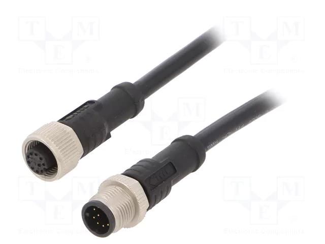 Cable: for sensors/automation; plug; PIN: 10; M12 male,M12 female AMPHENOL LTW M12A10ML12AFLSD001