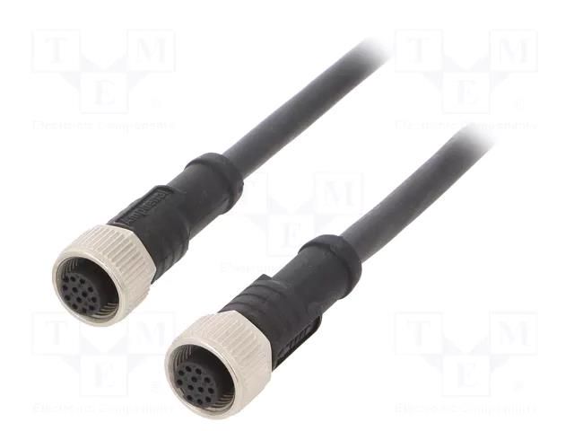 Cable: for sensors/automation; plug; PIN: 12; 1m; Insulation: PUR AMPHENOL LTW M12A12FL12AFLSB001