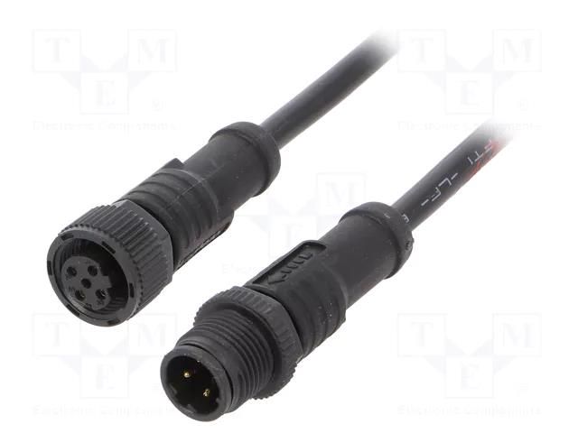Cable: for sensors/automation; PIN: 4; with plastic nut; plug AMPHENOL LTW MSDP04MLSDPFLSD001