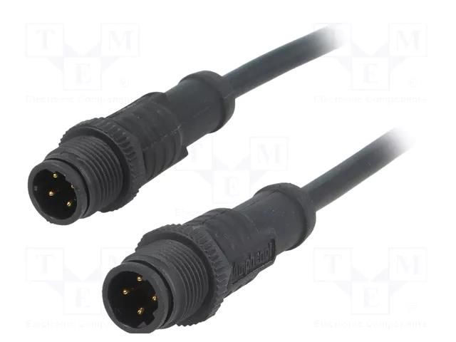 Cable: for sensors/automation; PIN: 4; with plastic nut; plug AMPHENOL LTW MSDP04MLSDPMLSD001