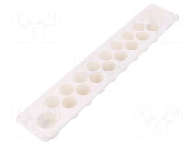 Multigate grommet; elastomer thermoplastic TPE; white; IP30; HTP HT HI TECH POLYMERS HTP-18-TPE
