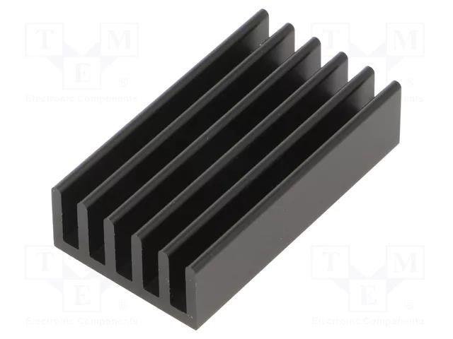 Heatsink: extruded; grilled; black; L: 37.5mm; W: 21mm; H: 10mm FISCHER ELEKTRONIK SK652/37.5/SA