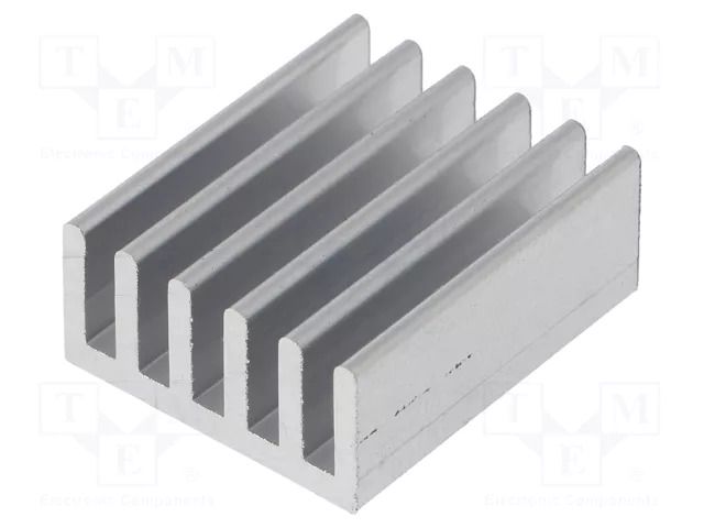 Heatsink: extruded; grilled; natural; L: 25mm; W: 21mm; H: 10mm; raw FISCHER ELEKTRONIK SK652/25/AL