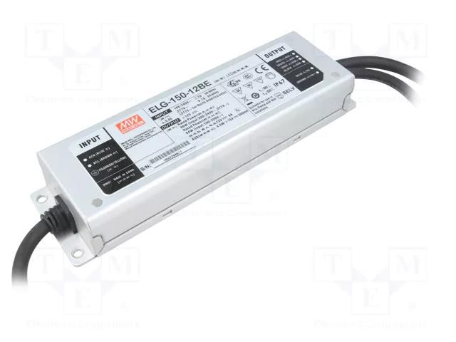 Power supply: switching; LED; 96W; 12VDC; 10A; 100÷305VAC; IP67 MEAN WELL ELG-150-12BE