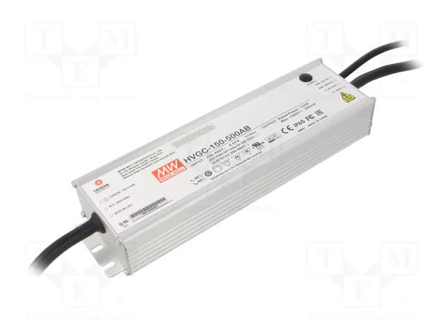 Power supply: switching; LED; 150W; 30÷300VDC; 300÷500mA; IP65 MEAN WELL HVGC-150-500AB