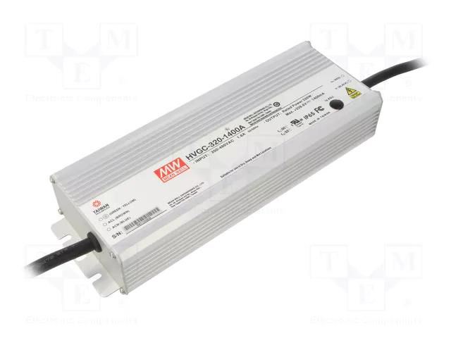 Power supply: switching; LED; 320W; 114.3÷228.6VDC; 700÷1400mA MEAN WELL HVGC-320-1400A