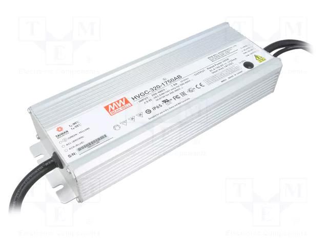 Power supply: switching; LED; 320W; 91.4÷182.8VDC; 875÷1750mA MEAN WELL HVGC-320-1750AB