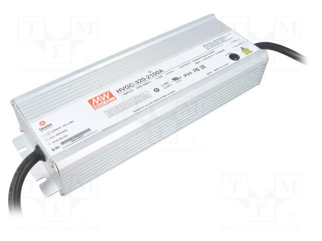 Power supply: switching; LED; 320W; 76.2÷152.4VDC; 1050÷2100mA MEAN WELL HVGC-320-2100A