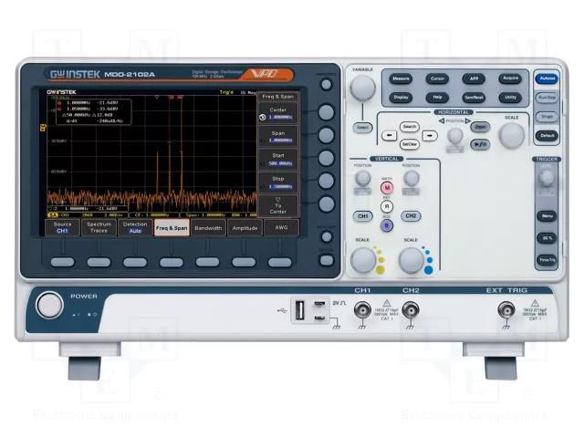 Oscilloscope: digital; MDO; Ch: 2; 100MHz; 2Gsps (in real time) GW INSTEK MDO-2102A