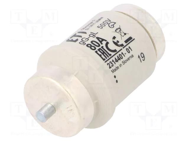 Fuse: fuse; 80A; 500VAC; 500VDC; gG; ceramic; DIV; D ETI POLAM 002314401