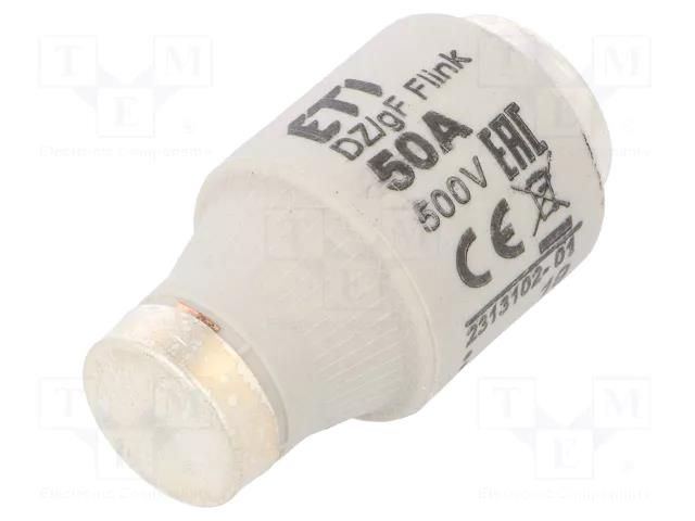 Fuse: fuse; 50A; 500VAC; 500VDC; quick blow; ceramic; DIII; D ETI POLAM 002313102