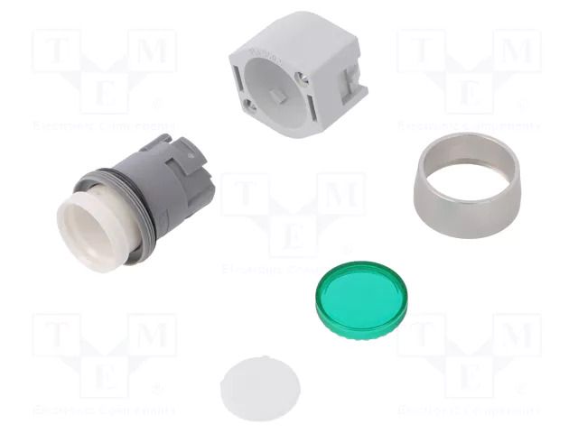 Switch: push-button; 22mm; Stabl.pos: 1; green; none; IP65; flat EAO 704.012.5