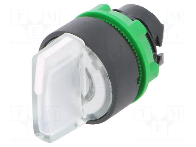 Switch: rotary; 22mm; Stabl.pos: 2; white; LED; IP66; prominent SCHNEIDER ELECTRIC ZB5AK1813