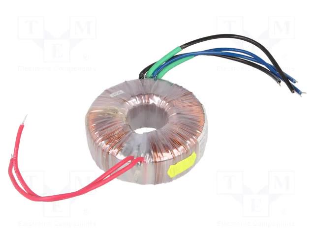 Transformer: toroidal; 100VA; 230VAC; 22V; 22V; 2.27A; 2.27A; Ø: 97mm INDEL TST100W/2X22V