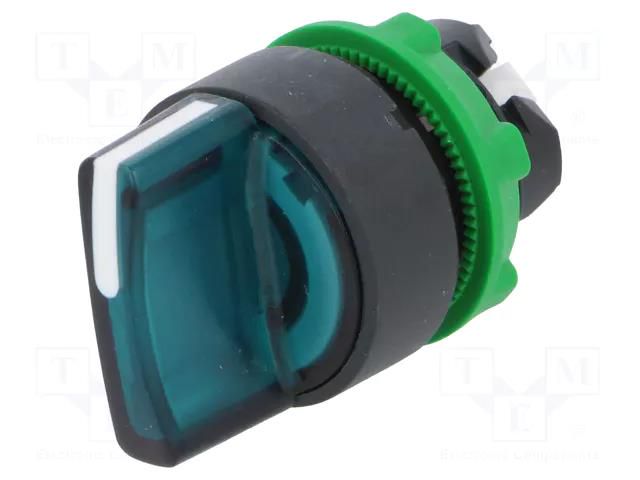Switch: rotary; 22mm; Stabl.pos: 2; green; LED; IP66; prominent SCHNEIDER ELECTRIC ZB5AK1233