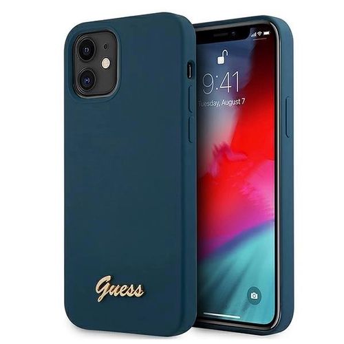 Guess GUHCP12SLSLMGBL iPhone 12 mini 5.4" blue/blue hardcase Metal Logo Script, Guess 3700740494608 3700740494608