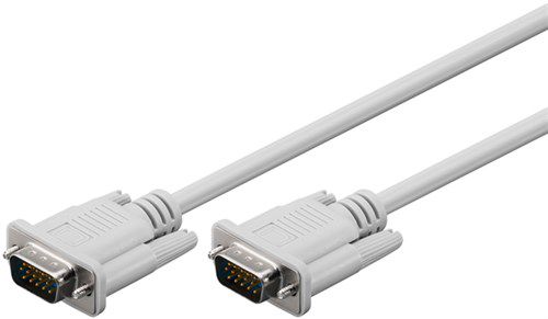 VGA Monitor Cable, nickel-plated, 2 m, grey - VGA male (15-pin) > VGA male (15-pin) 68310