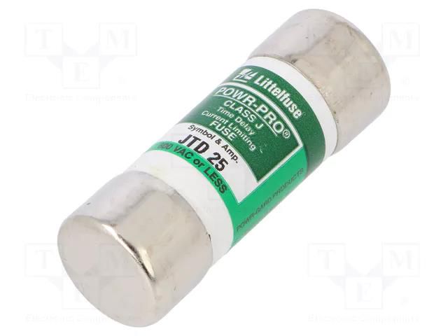 Fuse: fuse; 25A; 600VAC; 300VDC; time-lag; industrial; 20.6x57.2mm LITTELFUSE 0JTD025.T