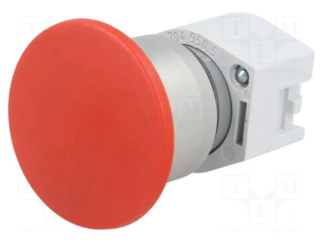 Switch: push-button; 22mm; Stabl.pos: 1; red; none; IP65; mushroom EAO 704.071.2