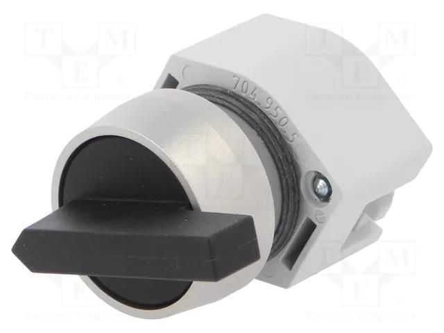 Switch: rotary; 22mm; Stabl.pos: 2; black; none; IP65; prominent EAO 704.101.0