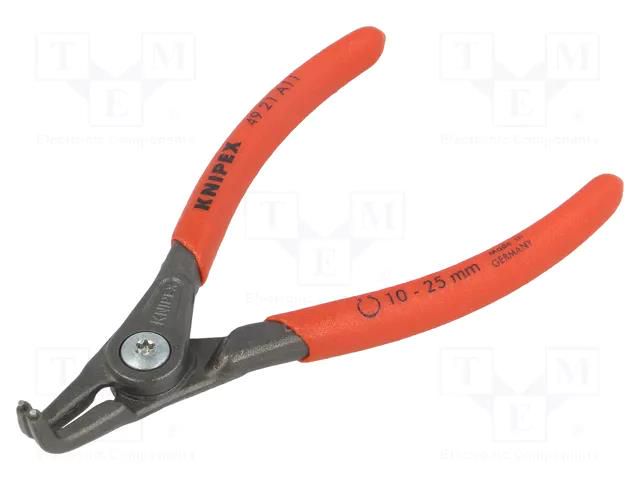 Pliers; for circlip; external; 10÷25mm; Pliers len: 130mm; angular KNIPEX KNP.4921A11