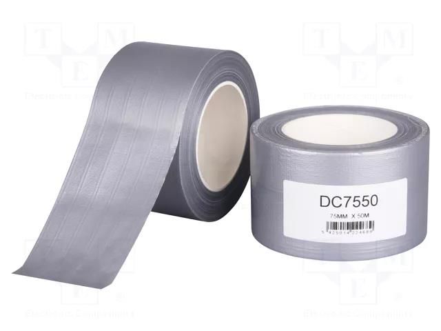 Tape: duct; W: 75mm; L: 50m; Thk: 0.17mm; silver; max.75°C; 12%; 30N/cm HPX HPX-D1900-7550S