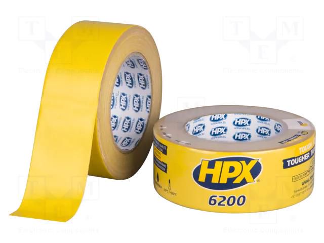 Tape: duct; W: 48mm; L: 25m; Thk: 0.3mm; yellow; natural caoutchouc HPX HPX-D6200-4825YL