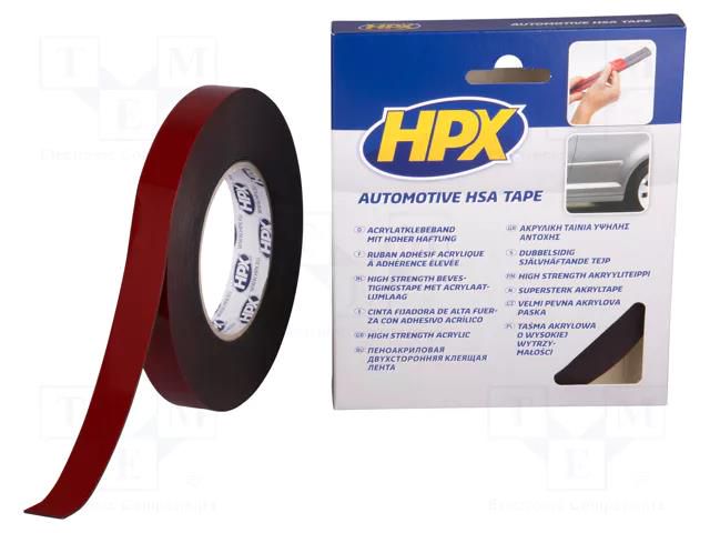 Tape: fixing; W: 19mm; L: 10m; Thk: 1.1mm; double-sided; acrylic HPX HPX-MDS3200-1910AN