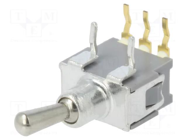 Switch: toggle; Pos: 2; SPDT; ON-(ON); 0.05A/48VAC; 0.05A/48VDC Nidec Copal Electronics ATE1F-5M3-10-Z
