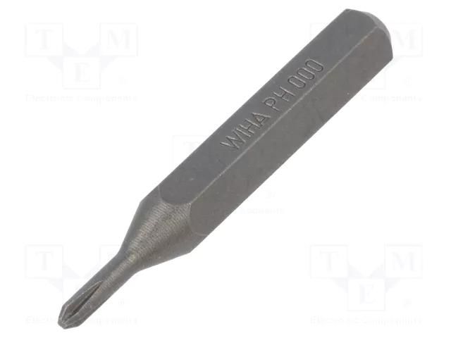 Screwdriver bit; Phillips; PH000; Overall len: 28mm; MICRO WIHA WIHA.40609