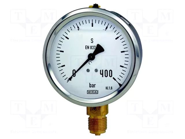 Manometer; 0÷400bar; Class: 1.6; 63mm; Temp: -20÷60°C; steel; 213.53 WIKA 213.53.063.540.MK1