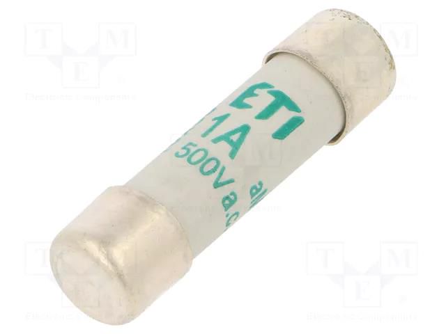 Fuse: fuse; 1A; 500VAC; aM; cylindrical; 10.3x38mm ETI POLAM 002621000