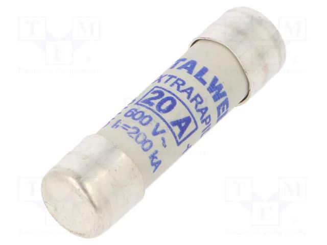 Fuse: fuse; 20A; 600VAC; aR; 10.3x38mm ETI POLAM 002625011