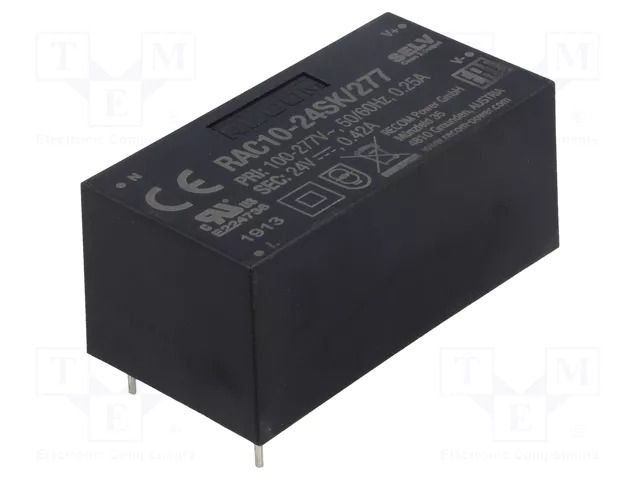 Converter: AC/DC; 10W; Uin: 85÷305VAC,120÷430VDC; Uout: 24VDC; 84% RECOM RAC10-24SK/277