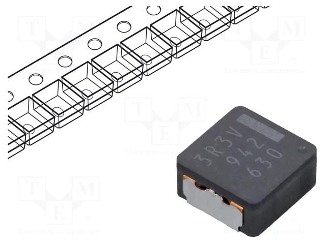 Inductor: wire; SMD; 3.3uH; 7.6A; 14.1mΩ; ±20%; 8.5x8x4mm; -40÷150°C PANASONIC ETQP4M3R3KVK