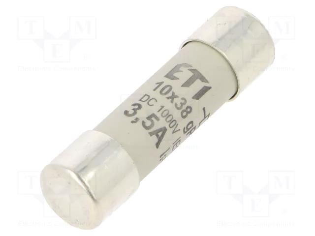 Fuse: fuse; 3.5A; 1000VDC; gPV; cylindrical; 10.3x38mm ETI POLAM 002625135