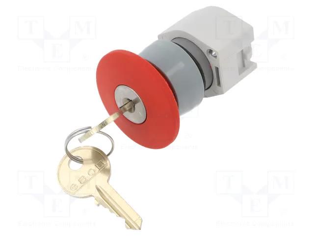 Switch: emergency stop with key; 22mm; Stabl.pos: 2; red; none EAO 704.076.0