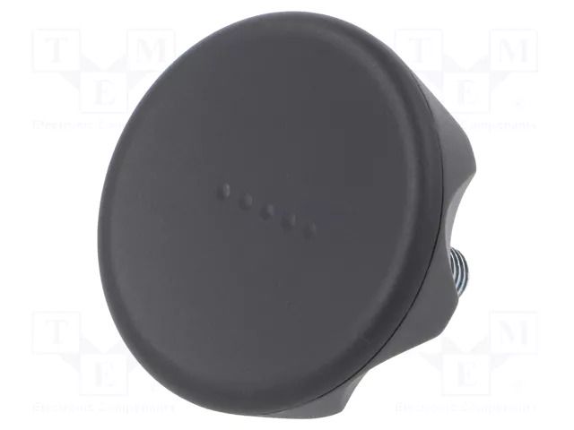 Knob; Ø: 70mm; Ext.thread: M12; 30mm; technopolymer PA; Cap: black ELESA+GANTER ELK.70P-M12X30-C1