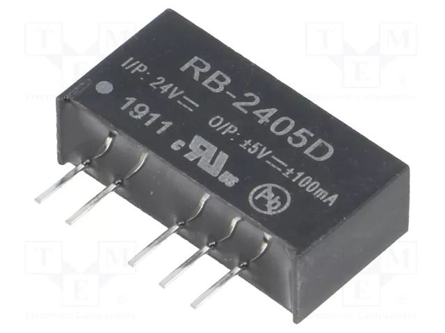 Converter: DC/DC; 1W; Uin: 21.6÷26.4VDC; Uout: 5VDC; Uout2: -5VDC RECOM RB-2405D