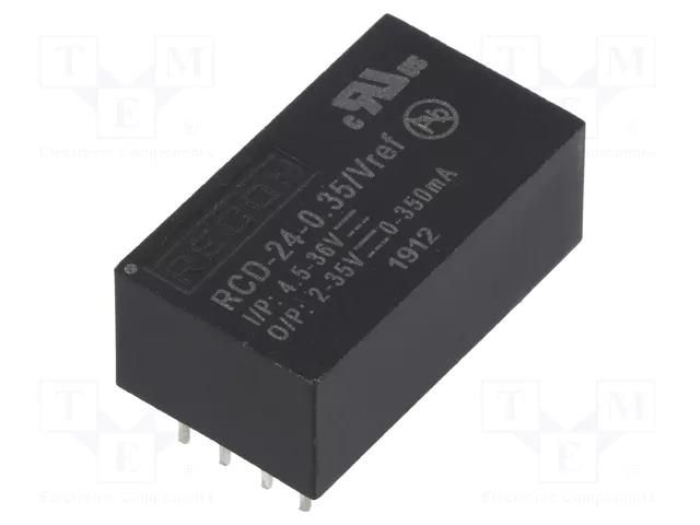 Converter: DC/DC; Uin: 4.5÷36VDC; Uout: 2÷35VDC; Iout: 350mA; PCB RECOM RCD-24-0.35/VREF