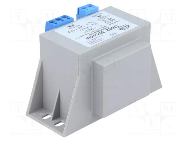 Transformer: encapsulated; 20VA; 230VAC; 12V; 1.67A; screw type INDEL TMBZ20/015M