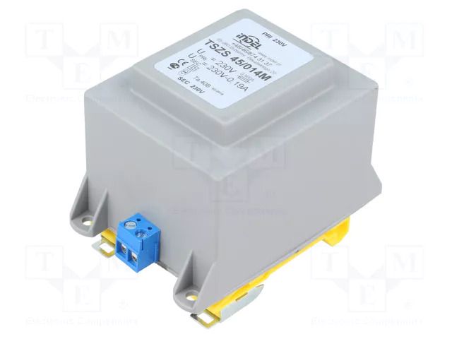 Transformer: encapsulated; 45VA; 230VAC; 230V; 195mA; IP00; A: 70mm INDEL TSZS45/230V