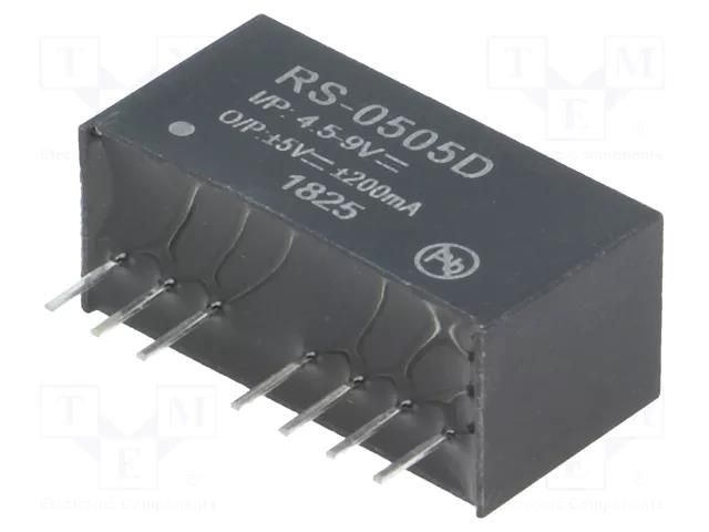 Converter: DC/DC; 2W; Uin: 4.5÷9VDC; Uout: 5VDC; Uout2: -5VDC; SIP8 RECOM RS-0505D
