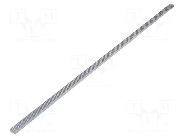 Heatsink: extruded; grilled; natural; L: 1000mm; W: 21mm; H: 10mm FISCHER ELEKTRONIK SK652/1000/AL