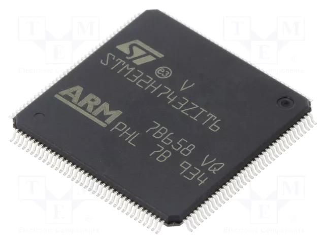 IC: STM32 ARM microcontroller; 400MHz; LQFP144; 1.62÷3.6VDC STMicroelectronics STM32H743ZIT6