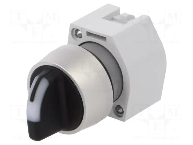 Switch: rotary; 22mm; Stabl.pos: 2; yellow/black; BA9S,LED; IP65 EAO 704.411.0I
