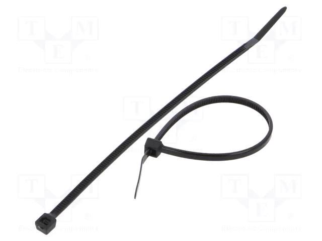 Cable tie; L: 120mm; W: 2.5mm; black; polyamide; 80N; Ømax: 30mm FIX&FASTEN FIX-S-2.5X120/BK