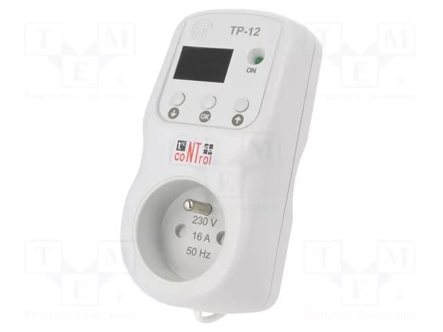 Module: regulator; digital; temperature; Temp: -10÷45°C; IP30; 16A NOVATEK ELECTRO TR-12-1-PIN